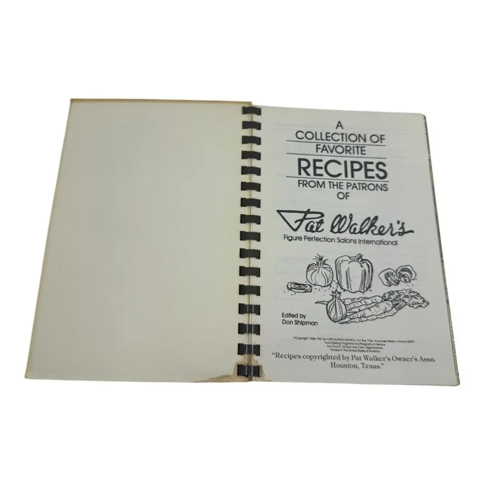 Pat Walkers Favorite Recipes Spiral-Bound‎ Cookbook 1982? Vintage VTG. Extras